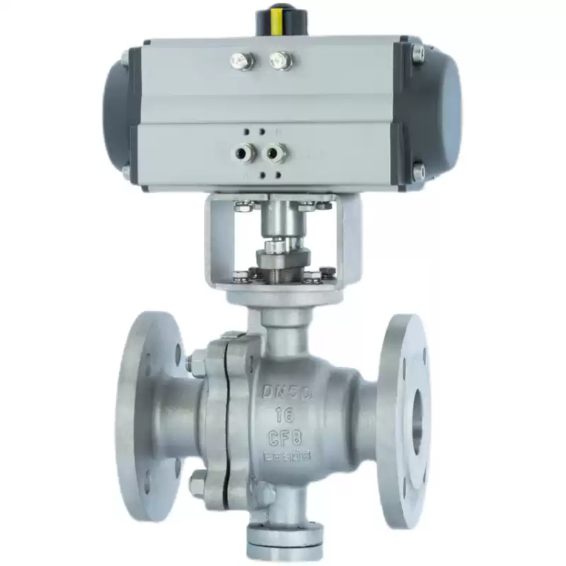 Pneumatic Trunnion Mounted Ball Valve Stainless Steel Material